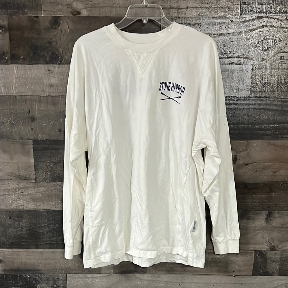 White & Navy Stone Harbor Jersey Tee